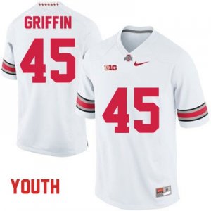 Youth NCAA Ohio State Buckeyes Archie Griffin #45 College Stitched Authentic Nike White Football Jersey YO20S05SD